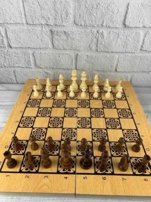 Настольная игра 3 в 1 Шахматы. Шашки. Нарды. 50х50см. Большие фигуры
