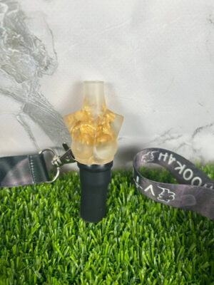 Персональный мундштук ручной работы Vibe Hookah - Tits Gold flowers