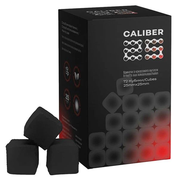 Уголь кокосовый Caliber 1кг/72шт - В Коробке (Калибр) Уголь кокосовый Caliber 1кг/72шт - В Коробке (Калибр) - 1