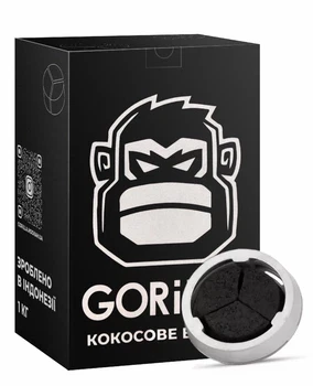 Вугілля кокосове Gorilla 1кг - У Коробці (Горила сегмент під калауд)