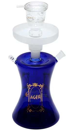 Кальян Ager Temple Mini, скляний, 36 см, синій, у кейсі
